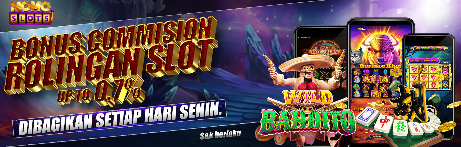  BONUS ROLINGAN SLOT UP TO 0,7% DIBAGIKAN SETIAP HARI SENIN